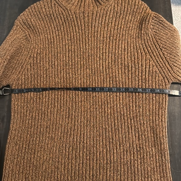 St. John’s Bay Brown Tones Mock Neck Ribbed Cotton Sweater Size Large Tall - Picture 4 of 5